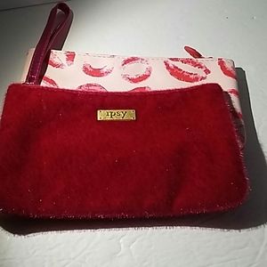 Ipsy Pink Make Up Bag & Lip Stick Bag 7 × 5"